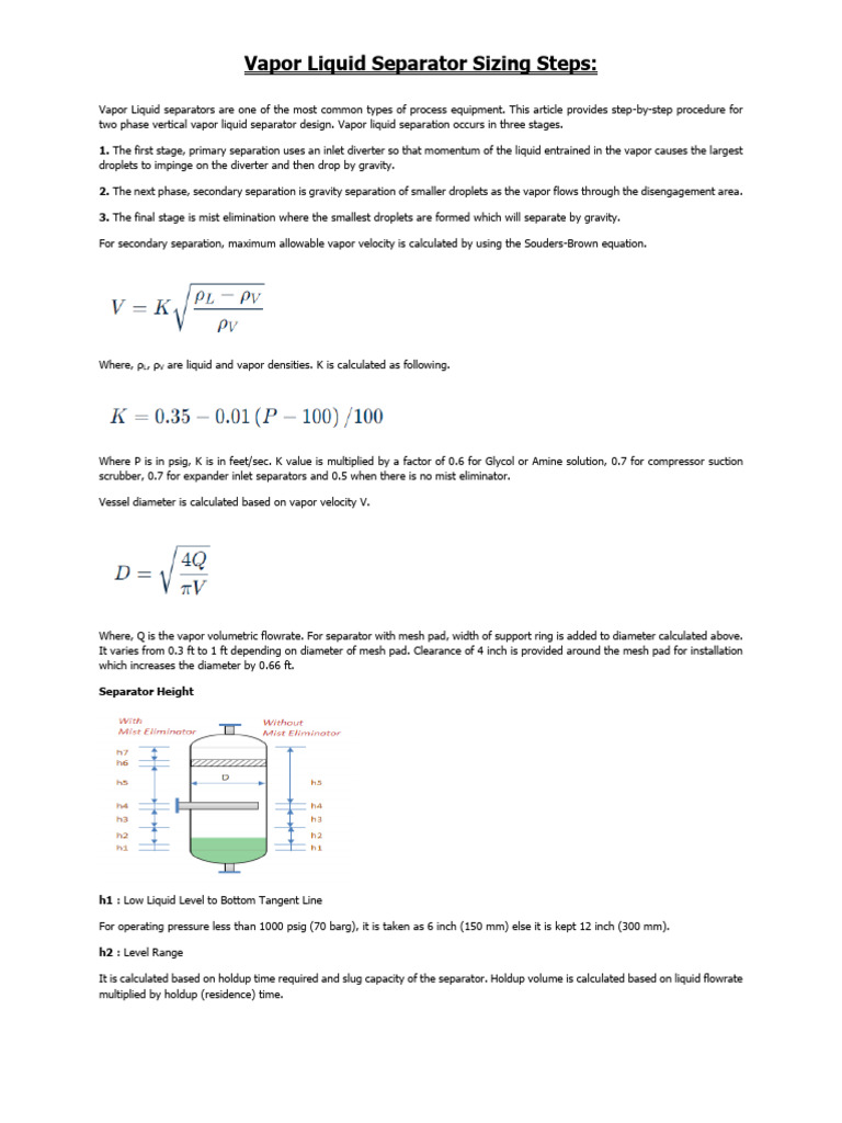 Vapor Liquid Separator Design Guide | PDF | Drop (Liquid) | Continuum ...