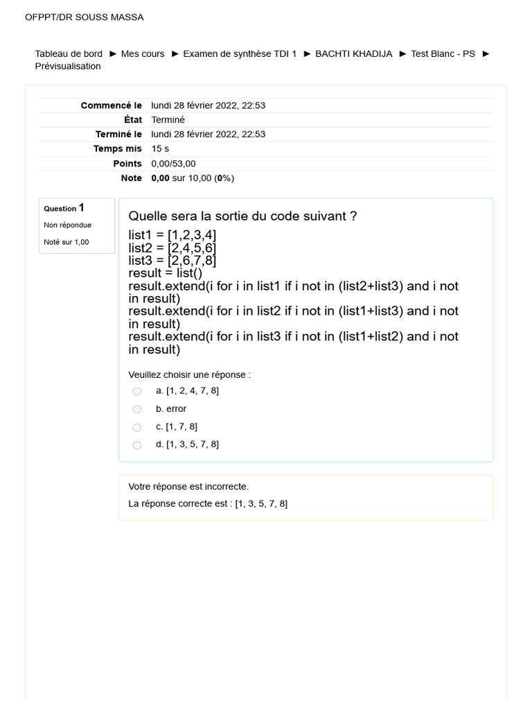 Examen de synthèse Python TDI 1 | PDF | Python (Langage de ...