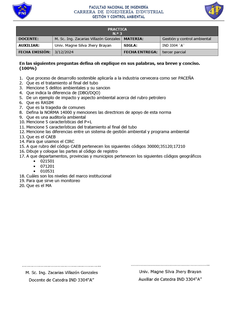 PRACTICA 3 - IND 3304 A - Sem 2-24 | PDF