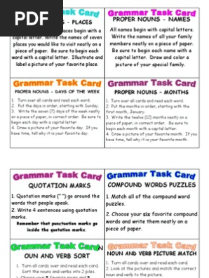 Grammar Task Cards