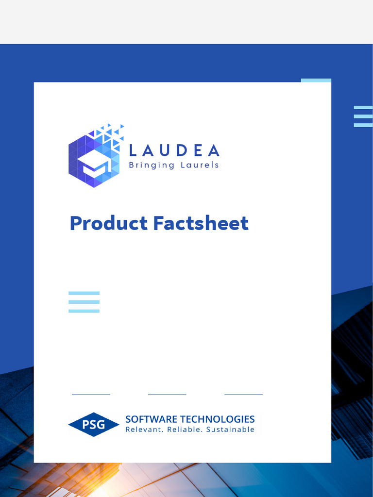 PSGCAS MIS - Laudea-Product Factsheet | PDF | Mobile App | Computing