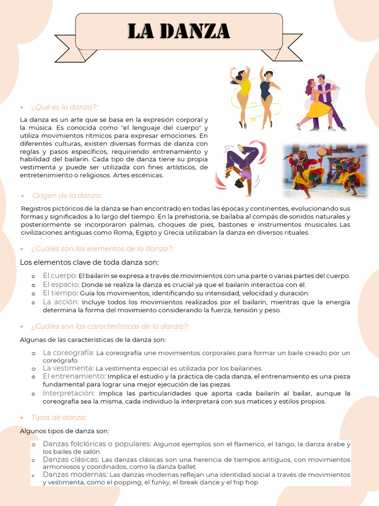 Elementos y Tipos de Danza | PDF | Bailes | Las artes escénicas