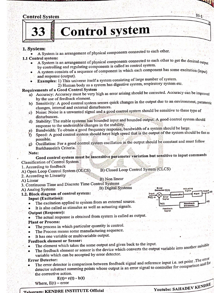Control and Miscellaneous Kendre | PDF