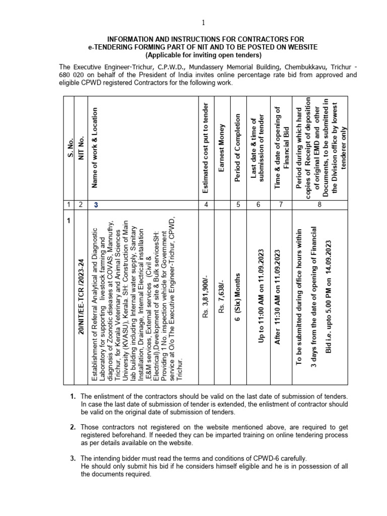 e-Tendering Instructions for Contractors | PDF | Banks