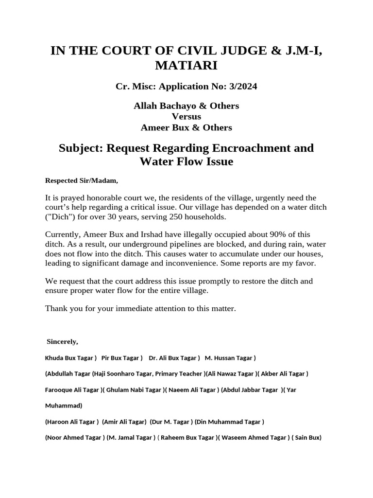 Village Water Ditch Encroachment Case | PDF