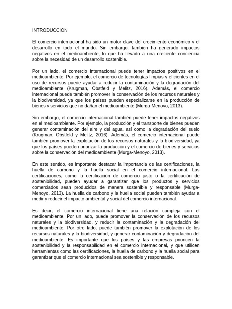 Comercio Internacional y Sostenibilidad | PDF | Sustentabilidad | El ...