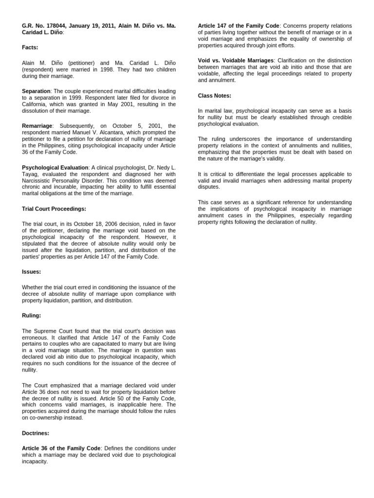 Alain M. Dino vs. Ma. Caridad L. Dino | PDF | Annulment | Justice