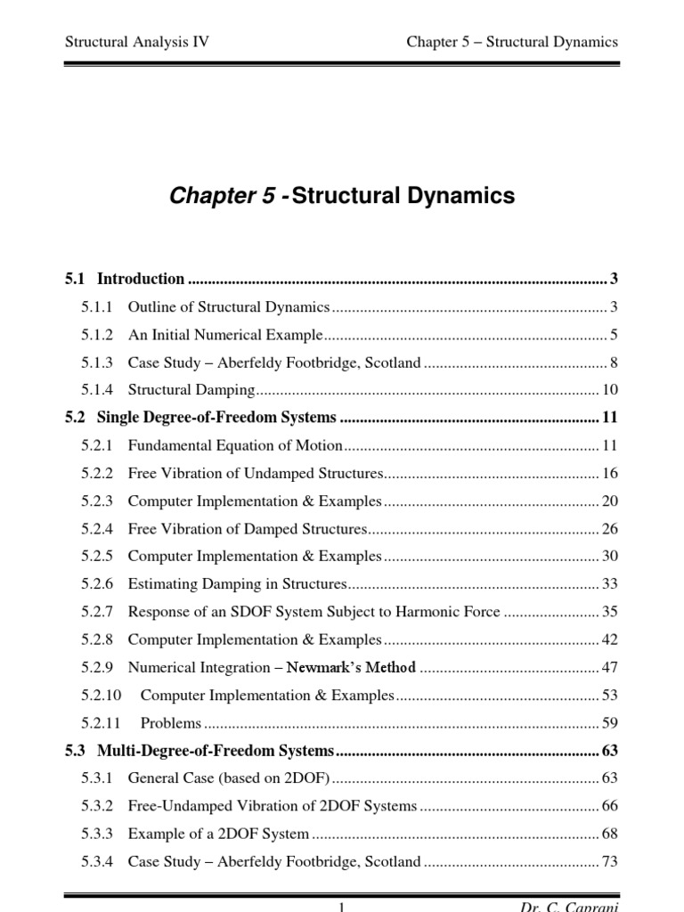 Structural Dynamics Overview and Analysis | PDF | Sine | Force