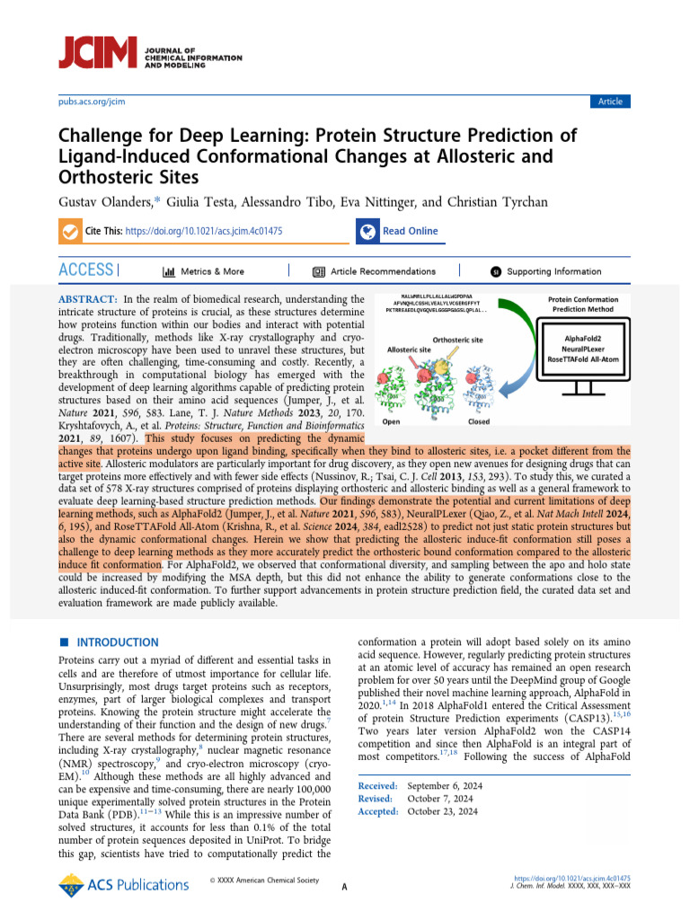 Olanders Et Al 2024 Challenge For Deep Learning Protein Structure ...