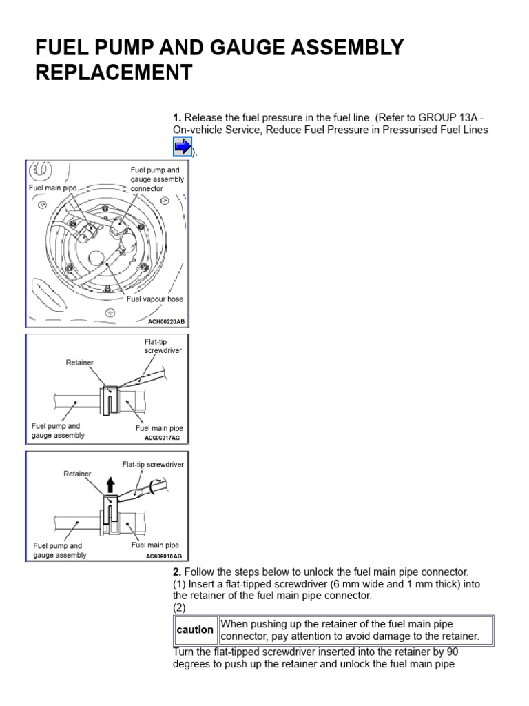 Expander Fuel Pump Removal Assembly | PDF