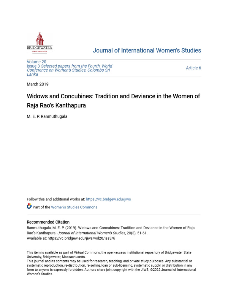 Tradition and Deviance in The Women of Raja Rao - S Kanthapura | PDF ...