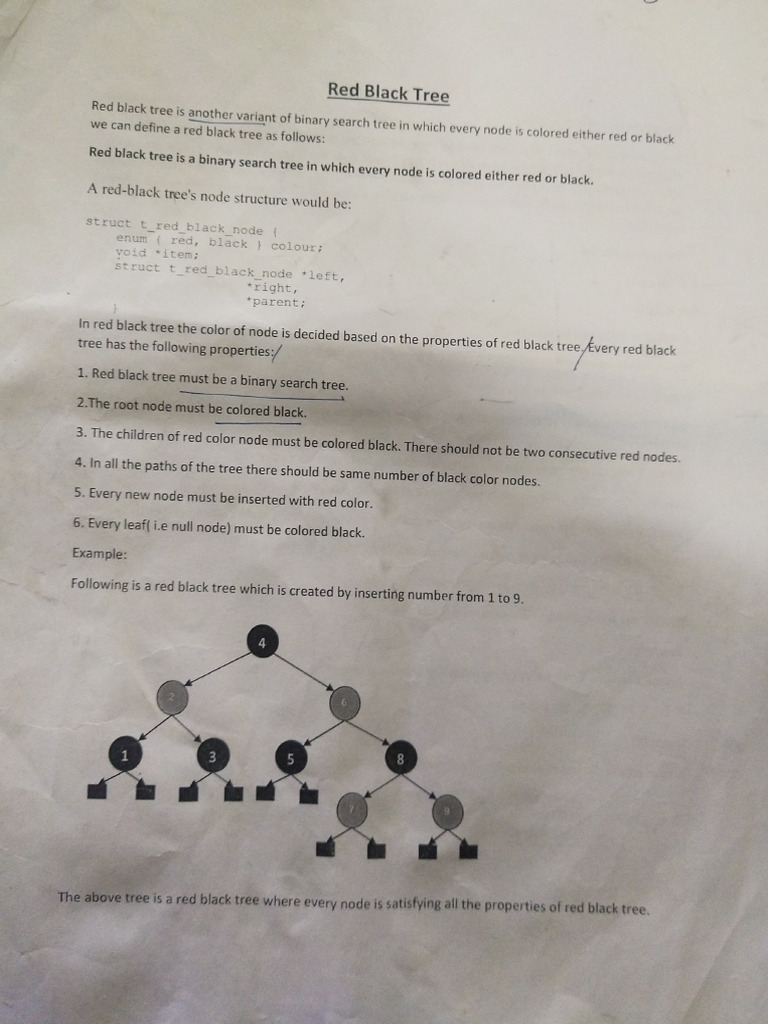 Red Black Tree Insertion and Properties | PDF | Algorithms | Computer ...