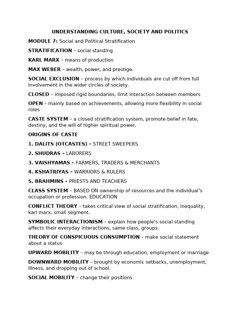 UNDERSTANDING CULTURE | PDF | Social Stratification | Social Mobility