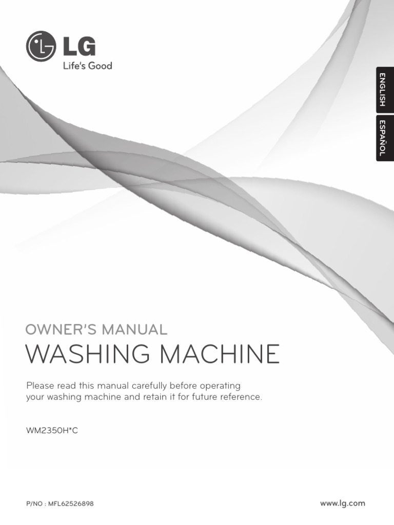 LG WM2350H*C Washing Machine Manual | PDF | Washing Machine | Ac Power ...