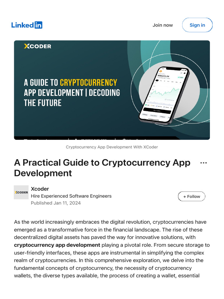 Cryptocurrency App Development Guide | PDF | Cryptocurrency | Computer  Security