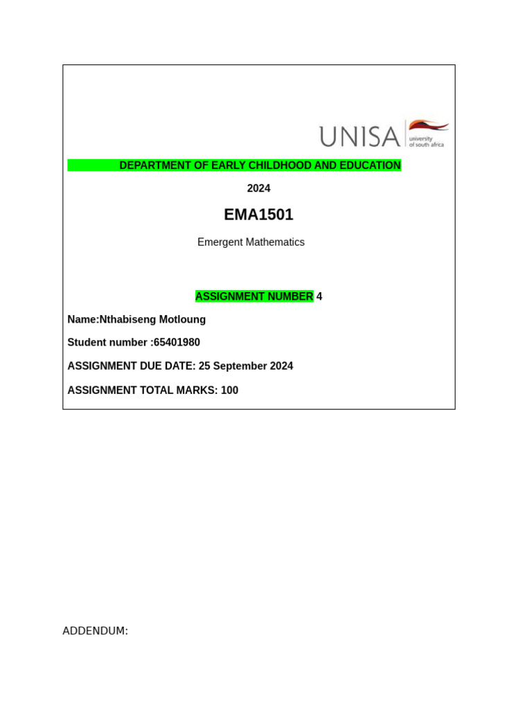 Ema1501 Assessment 5 | PDF | Plagiarism | Cognition