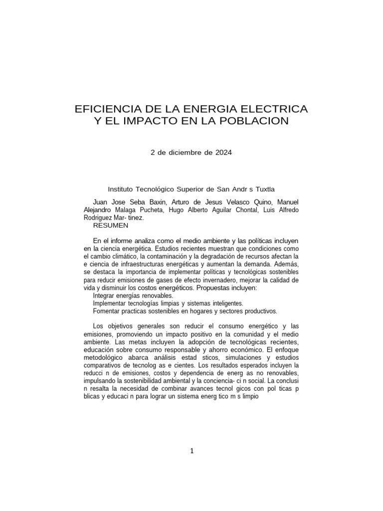 Eficiencia de La Energia Electrica y El Impacto en La Poblacion_081131 ...
