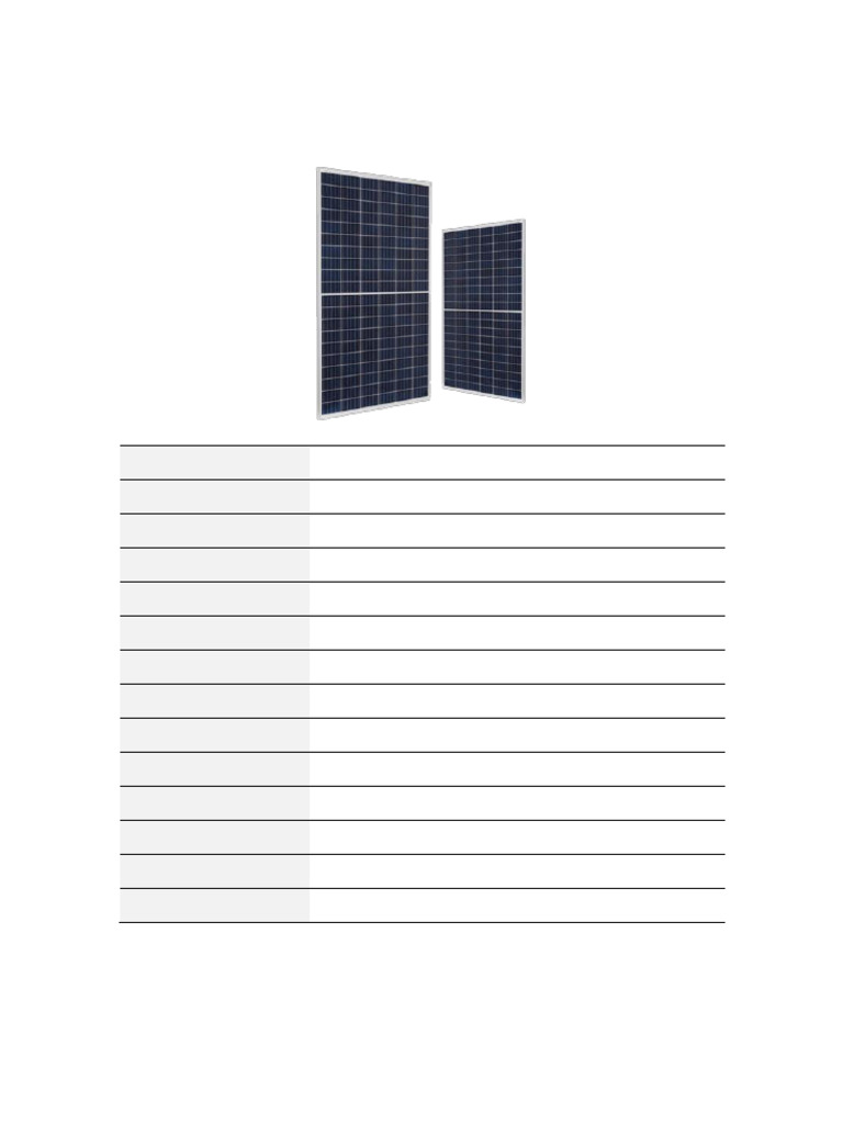 Solar Panel & Inverter Specifications | PDF