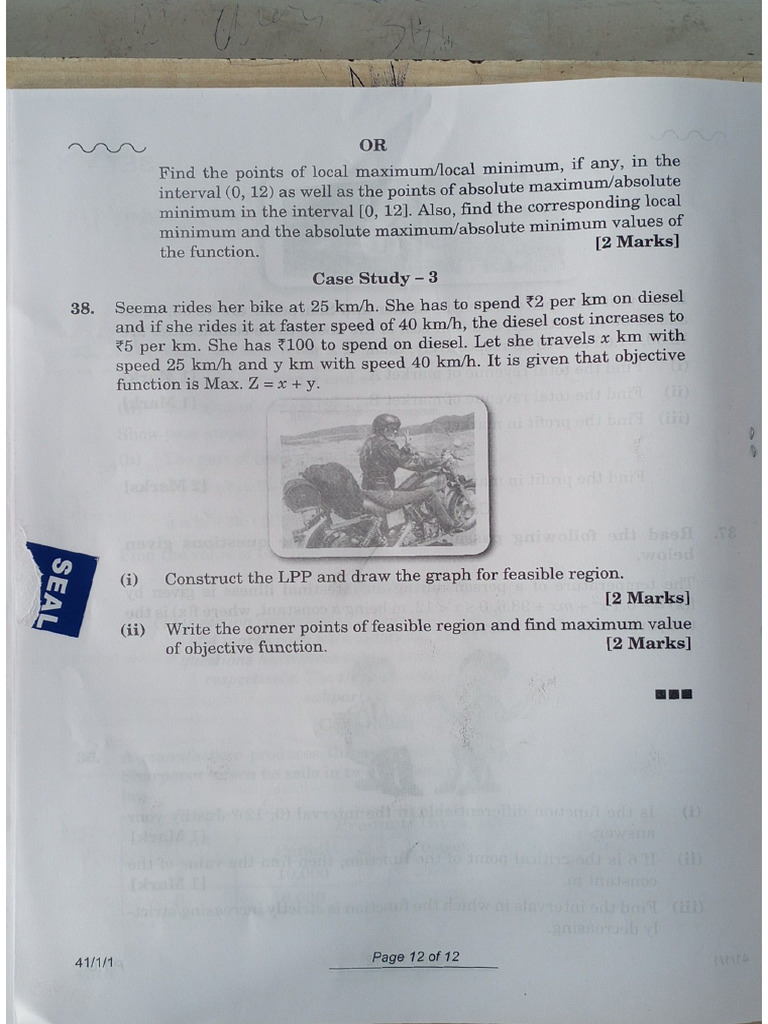 Math Sample Paper | PDF