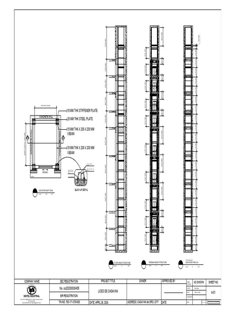 Elevator Shaft Details for Nextel | PDF | Architectural Design ...