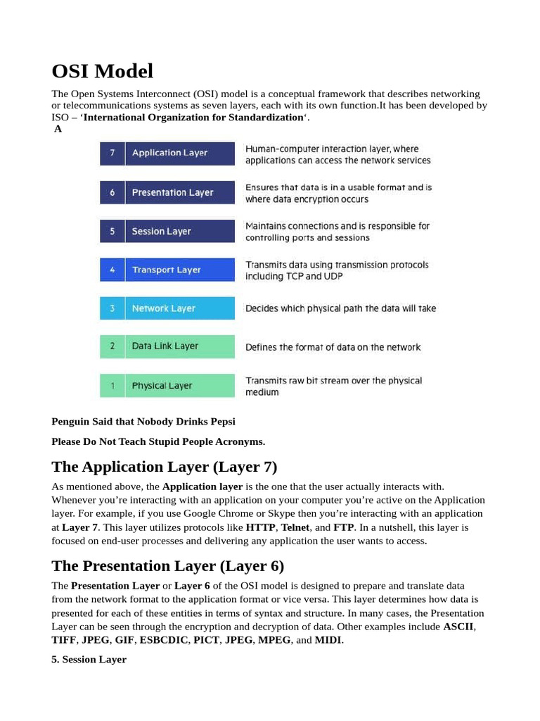 osi layers | PDF | Internet Protocols | Osi Model