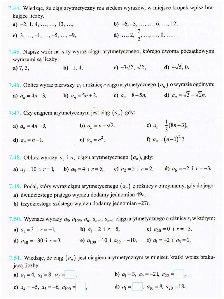 Ciag Arytmetyczny Cz 1 Pdf