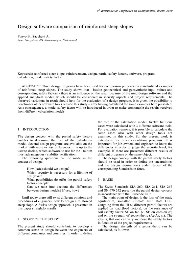 Design Software Comparison of Reinforced Steep Slopes | PDF | Friction ...