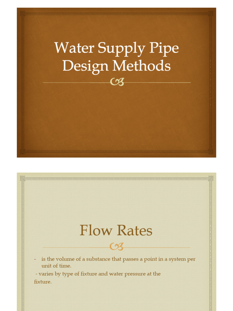 Water Supply Design Methods | PDF | Pressure | Pipe (Fluid Conveyance)