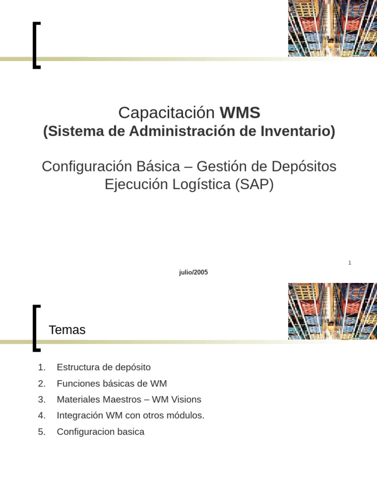Capacitación en WMS y Logística SAP | PDF | Almacén | Logística