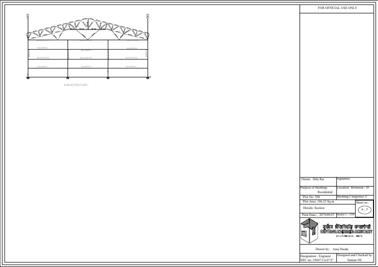 Truss Section at Grid 1: ISB 91.5 91.5 4.5 ISB 91.5 91.5 4.5 ISB 91.5 ...