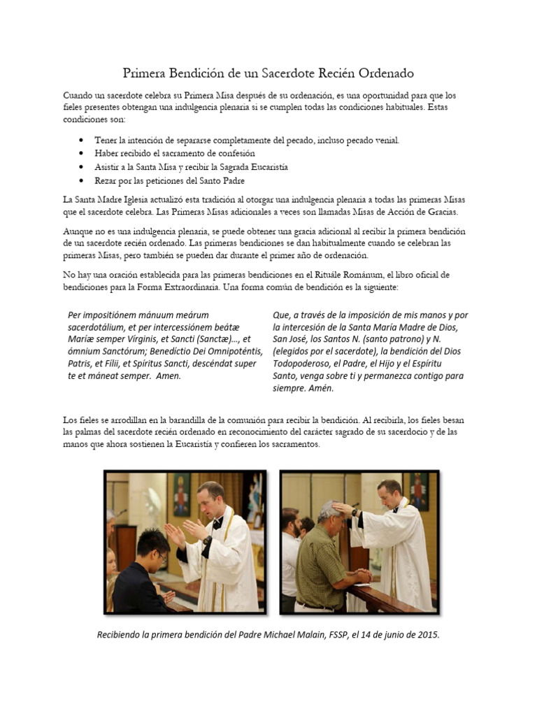 First Blessing of A Priest SPN-1 | PDF