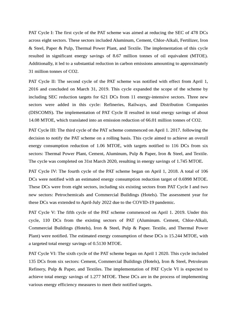 PAT CYCLE GRAPH | PDF | Energy Conservation | Efficient Energy Use