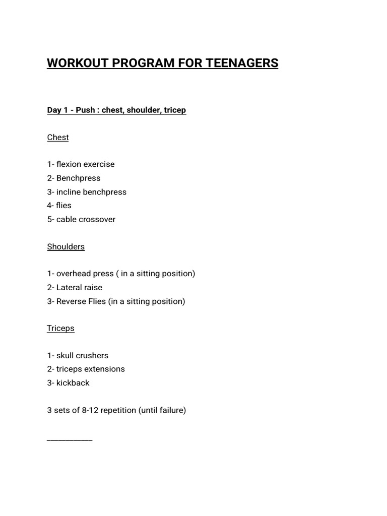 Workout Teens | PDF