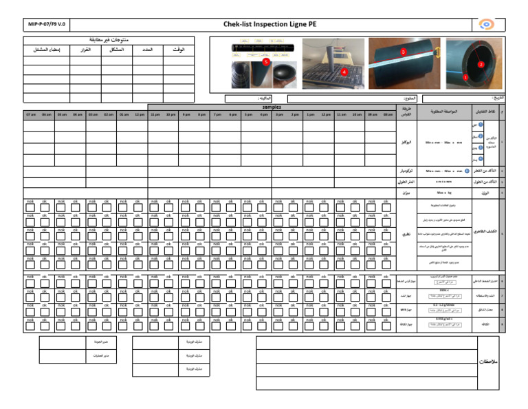 Chek-List Inspection Ligne PE | PDF