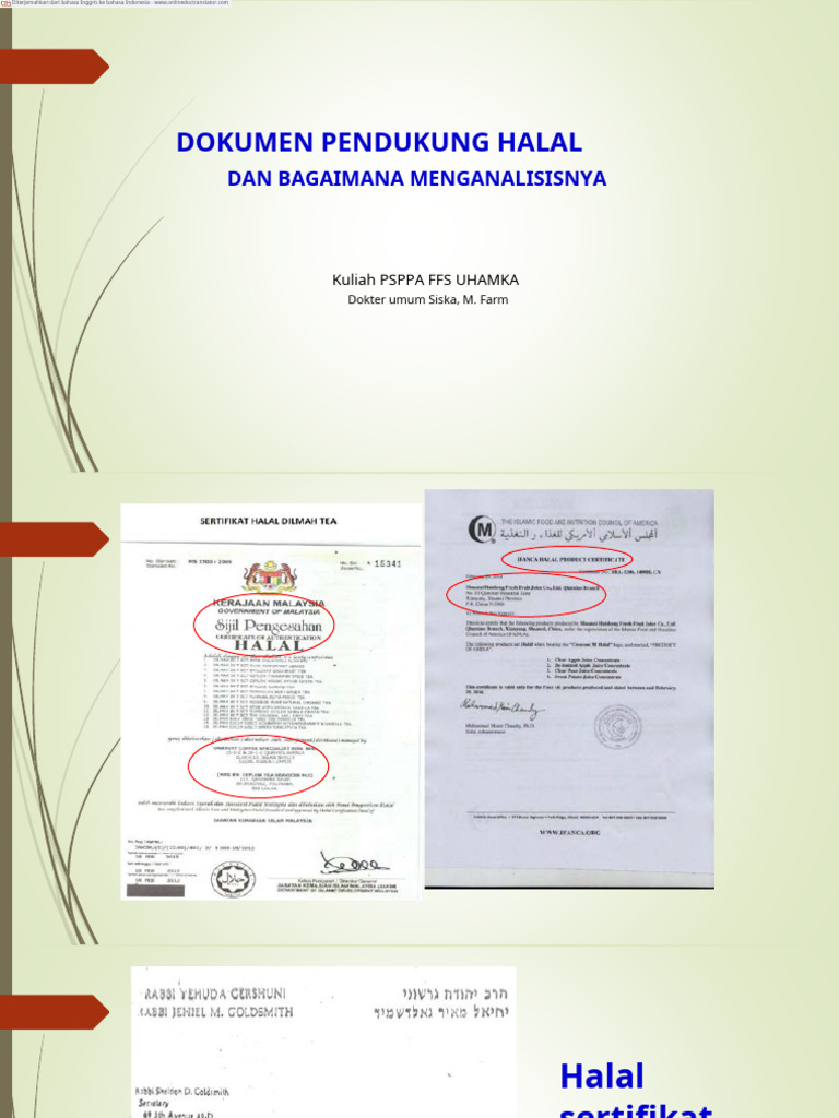 Analisis Dokumen Halal dan Sertifikat | PDF