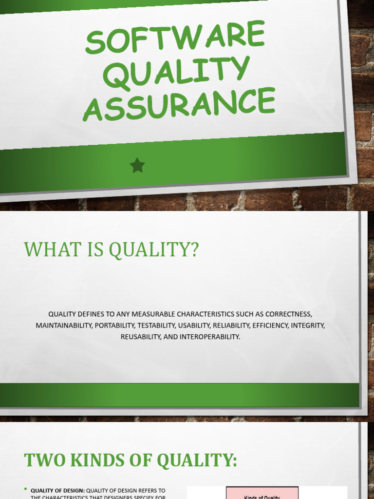 Software Quality Assurance Overview | PDF | Quality Assurance ...