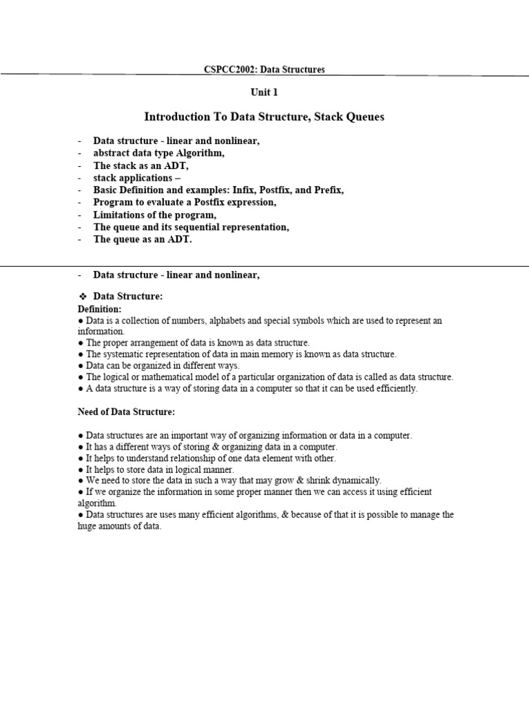 Ds 1 pdf queue abstract data type data type