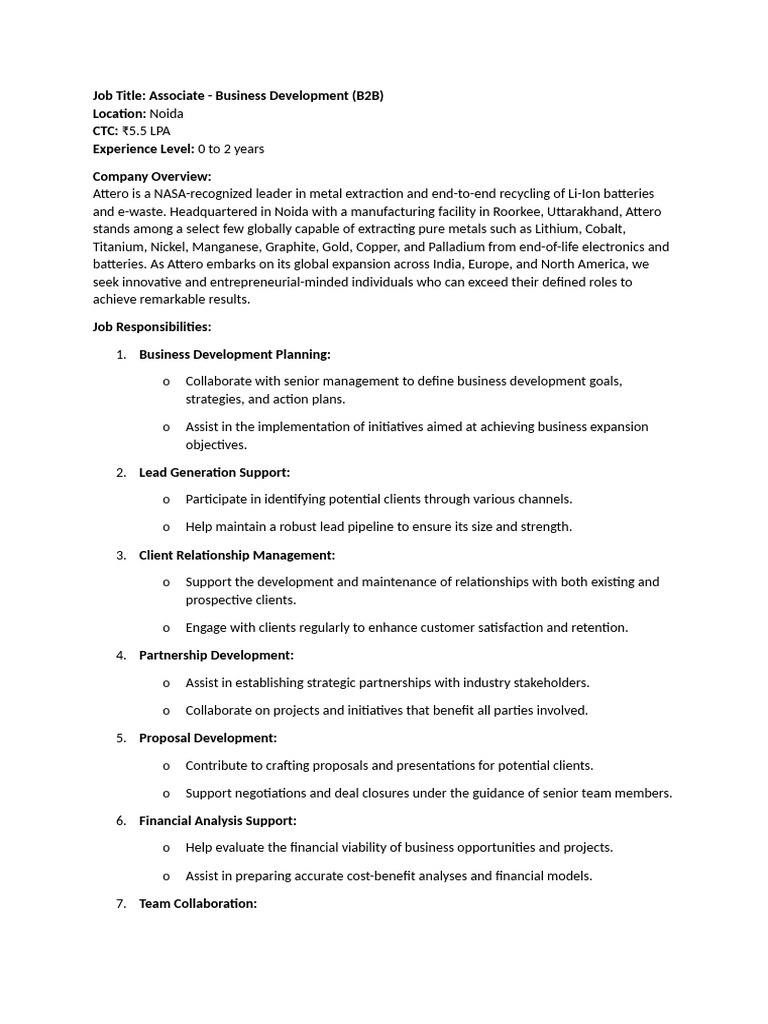 Entry-Level B2B Business Development | PDF | Electronic Waste | Business