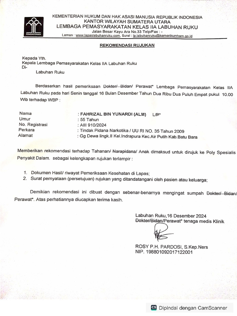 Surat Rekomendasi Rujukan | PDF