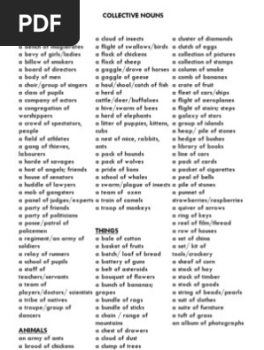 Collective Nouns Nature