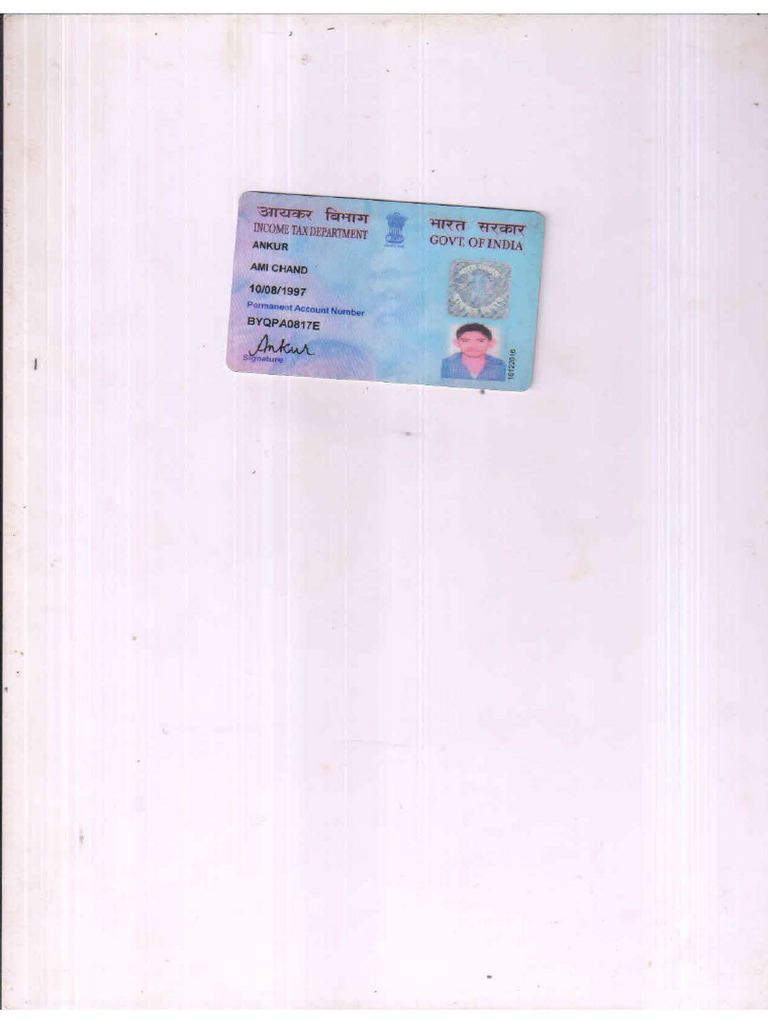 Ankur Pan Card | PDF
