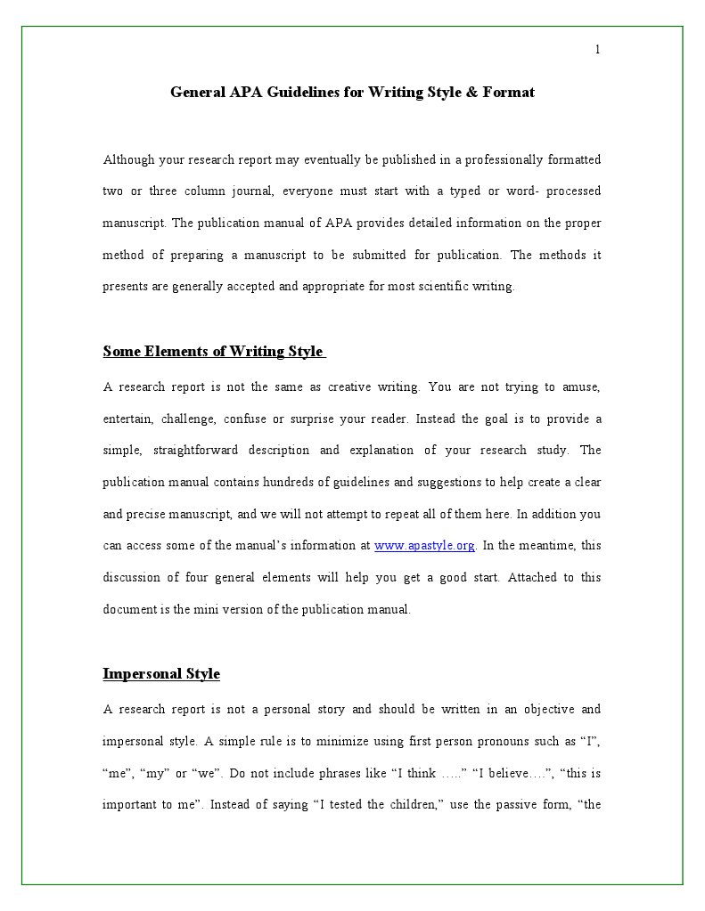 General APA Guidelines For Writing Style and Format Final | PDF
