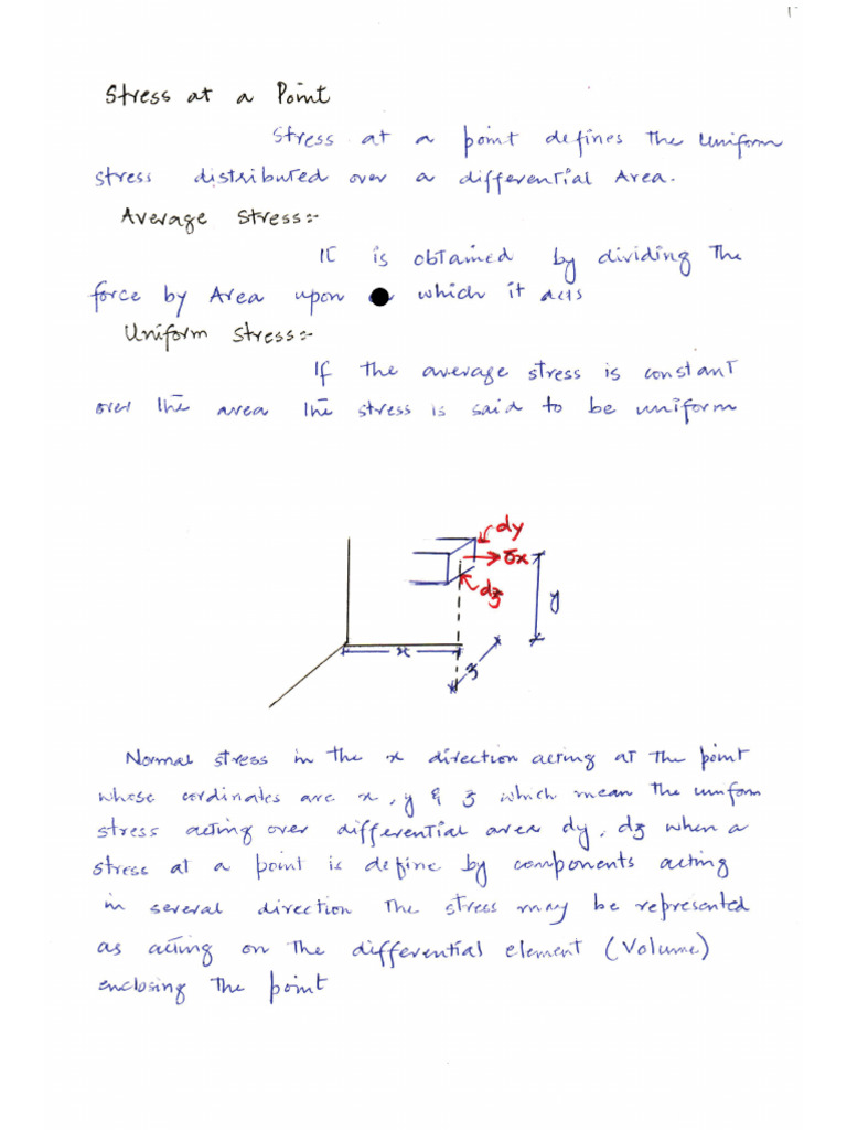 Lec 3 Stress at A Point | PDF