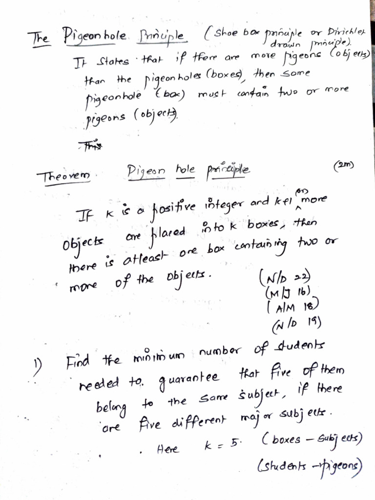 The Pigeon Hole Principle | PDF