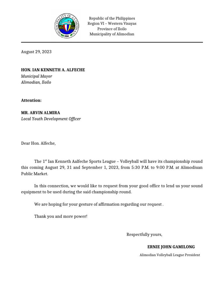 Request of Sound Equipment | PDF