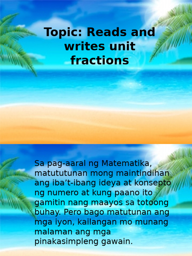 Q3 - MATH - MOD 7 - #Reads and Writes Unit Fractions | PDF