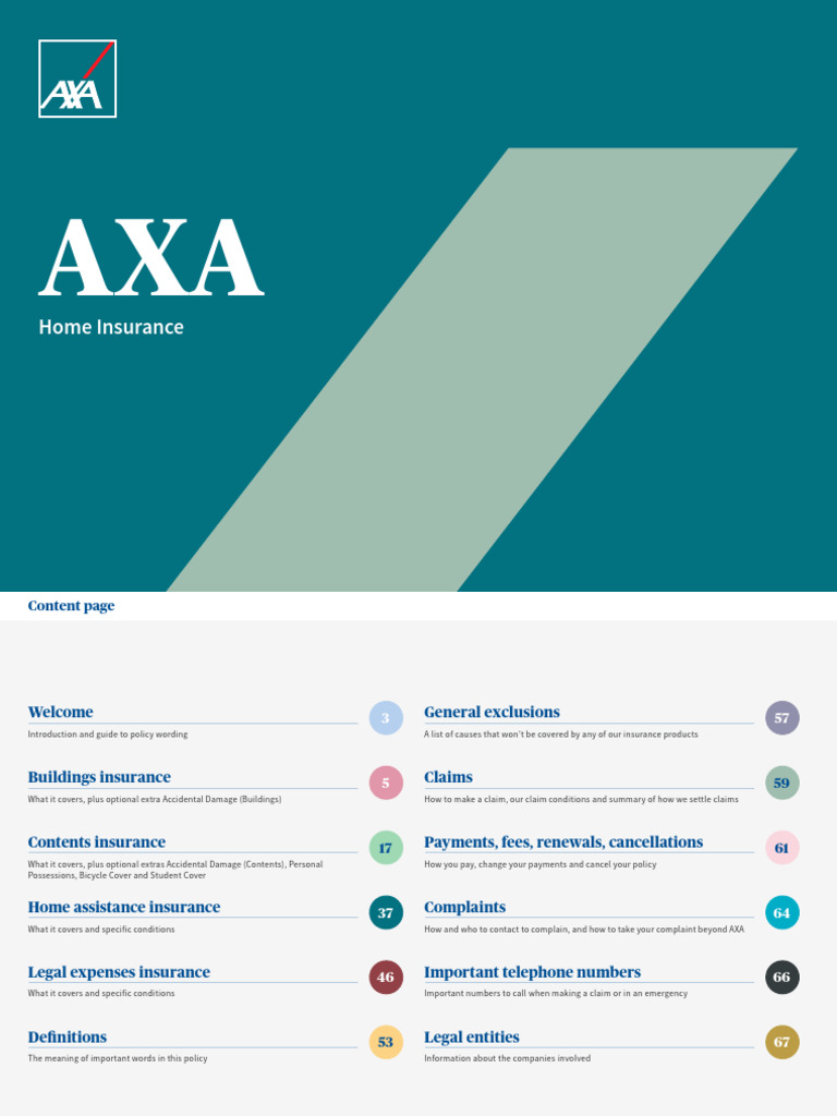 AXA Home Insurance Policy Overview | PDF | Home Insurance | Insurance