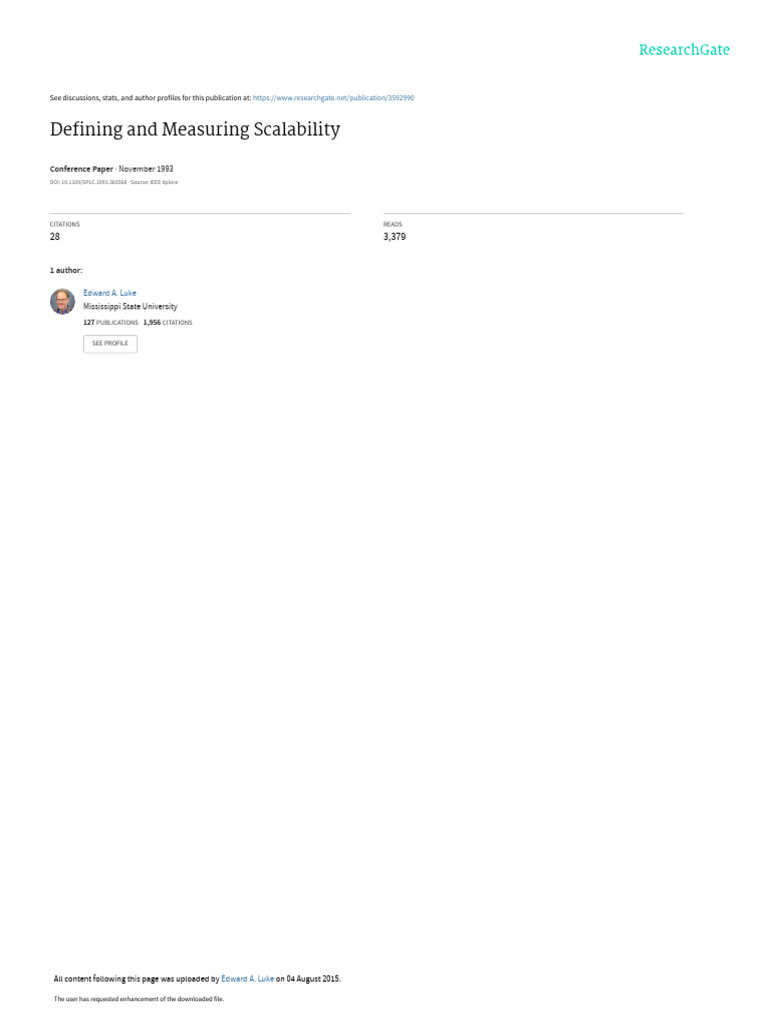 Defining and Measuring Scalability | PDF | Scalability | Computer Science