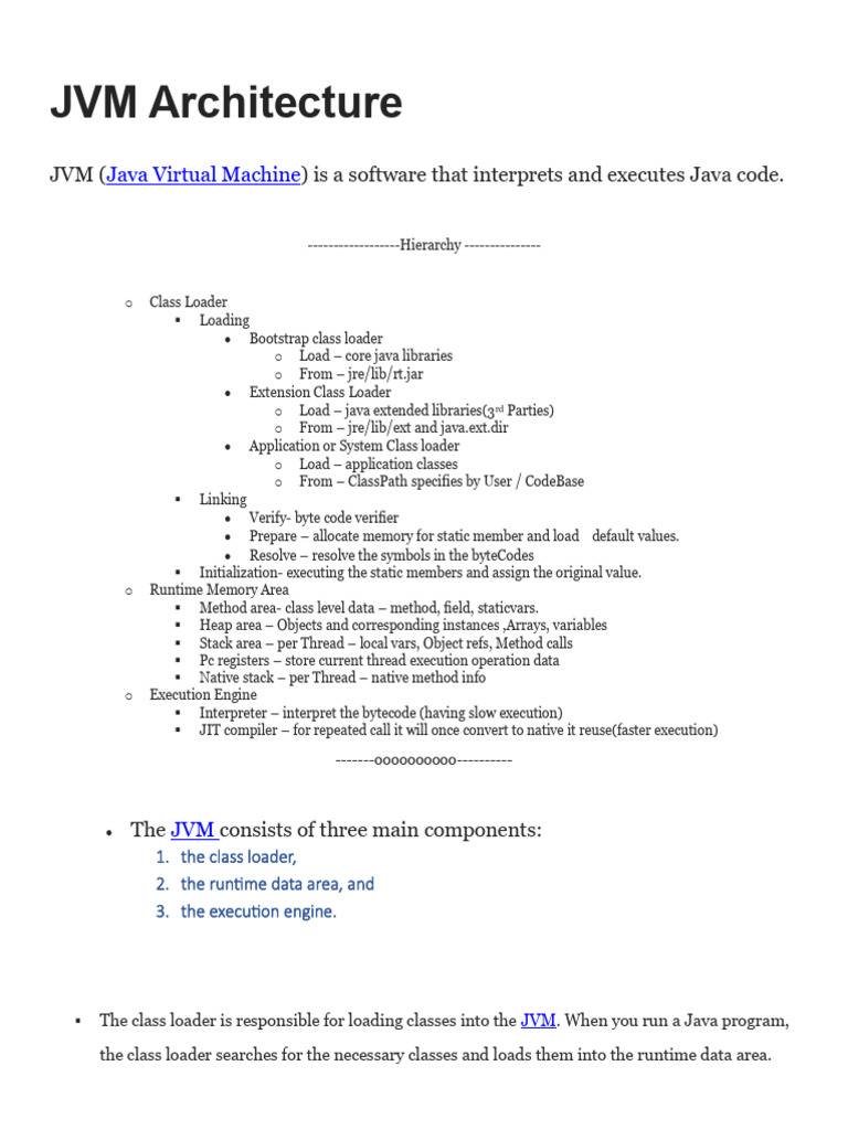 ? in-Depth Guide to JVM Architecture ? | PDF | Java Virtual Machine ...