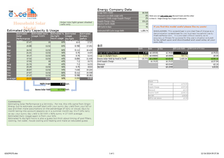 Solar Calculator V 1 Pdf Renewable Energy Sustainable Technologies